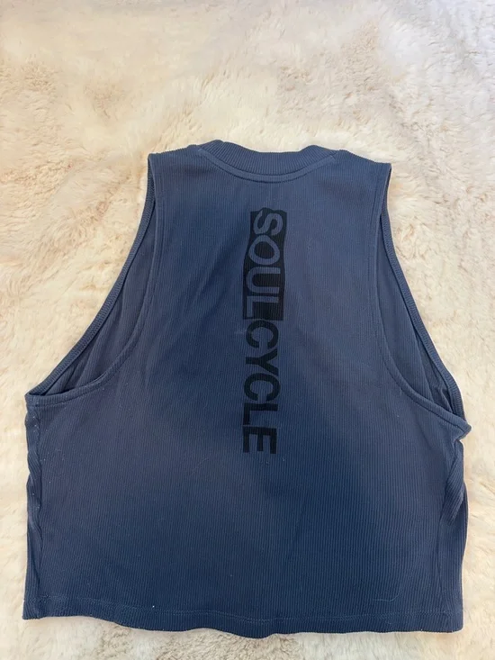 Nike x SoulCycle high-neck cropped blue tank top, size large - Picture 2 of 9